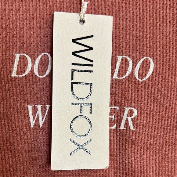 Wildfox Pink Short Sleeve Waffle Knit Crew Neck T-Shirt “I Don’t Do Winter” NWT - Picture 6 of 11